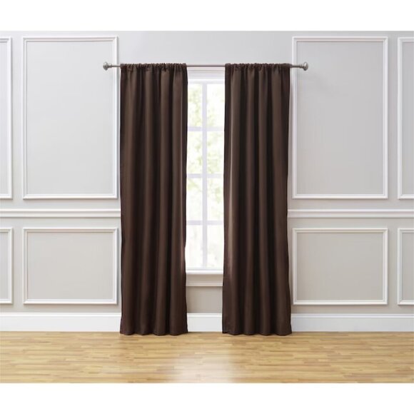 84-in Walker Chocolate Room Darkening Thermal Lined  Single Curtain Panel - Picture 2 of 3